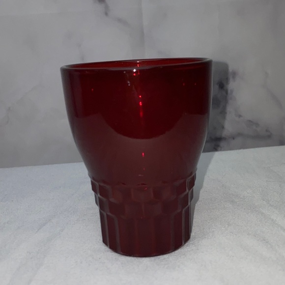 Anchor Hocking Glass Serving Bowl and Flat Tumbler Windsor Royal Red - Picture 7 of 13